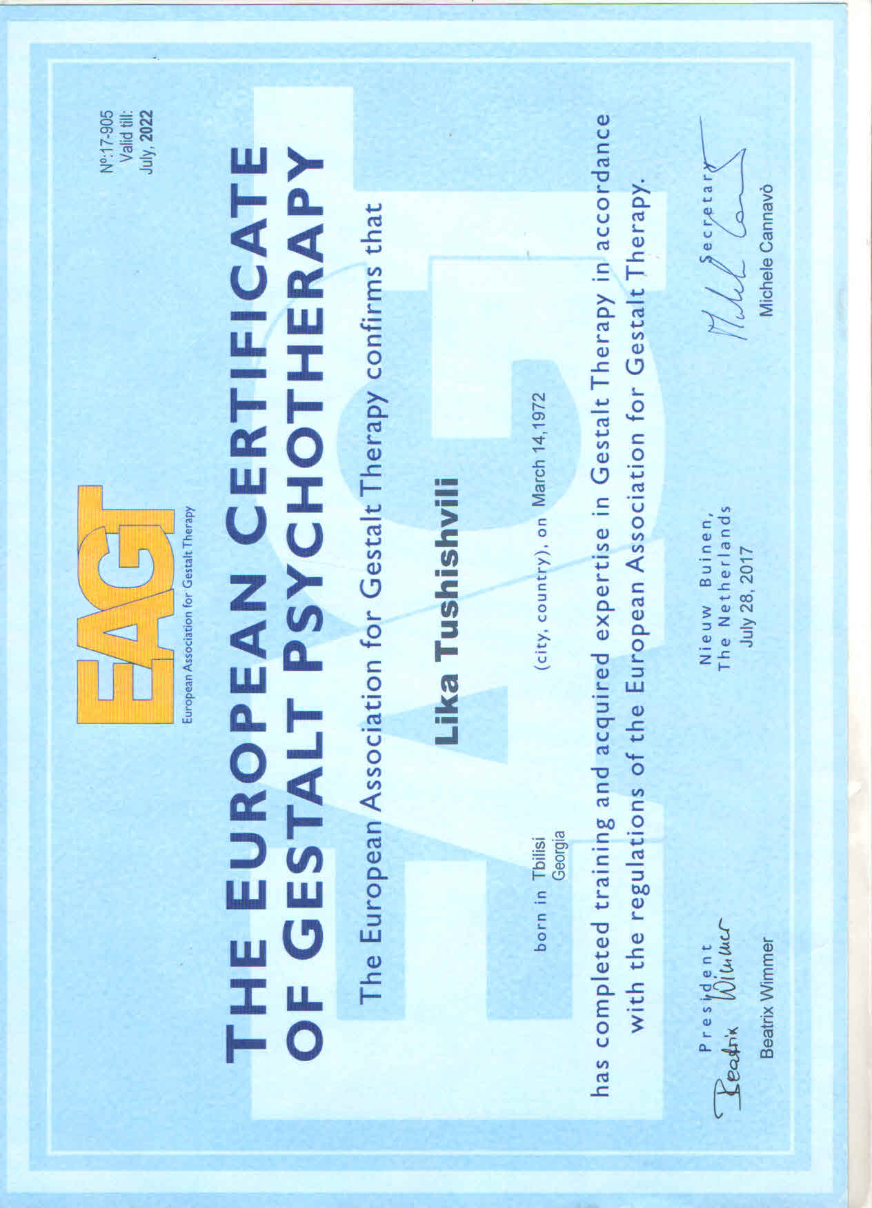 Certificate 8