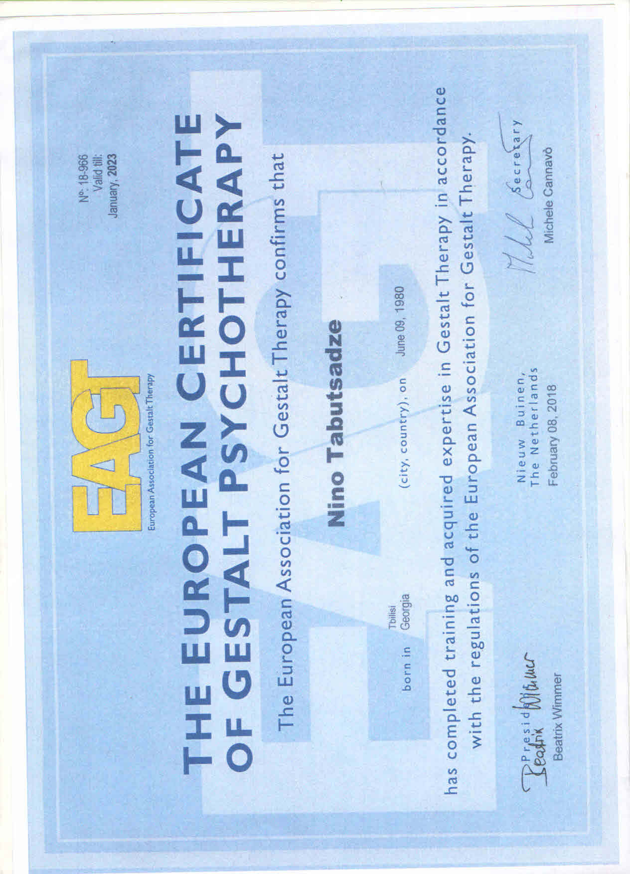 Certificate 3